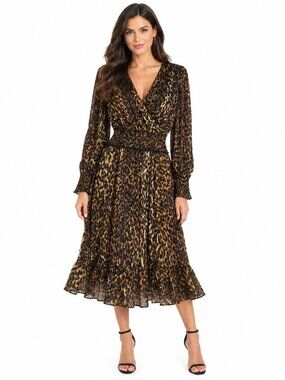 Share Tahari Women's Black Burnout Velvet Long Sleeve Dress Size M Sample Dress